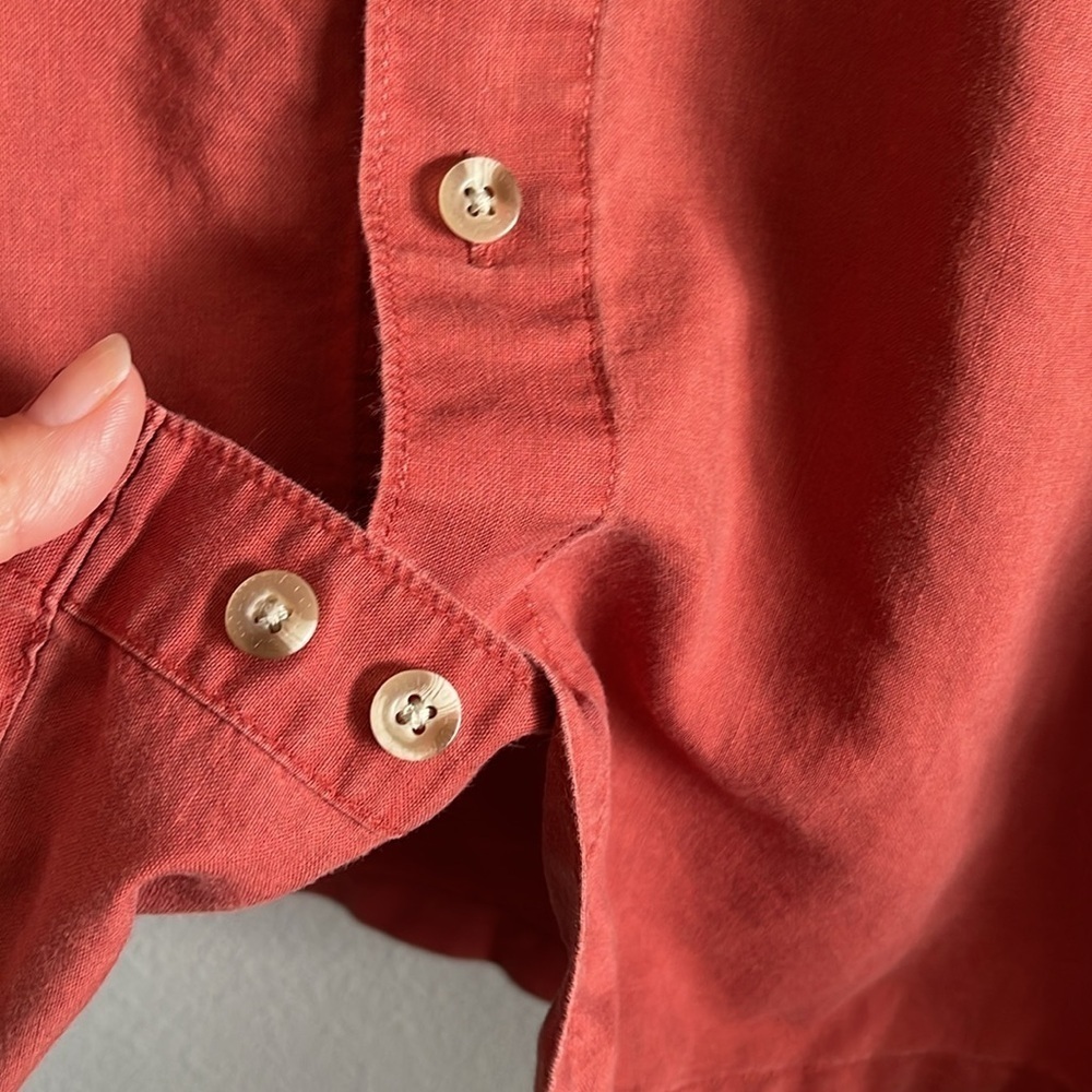 Columbia Mens Burnt Orange Button Down Top Size Large - Picture 8 of 8